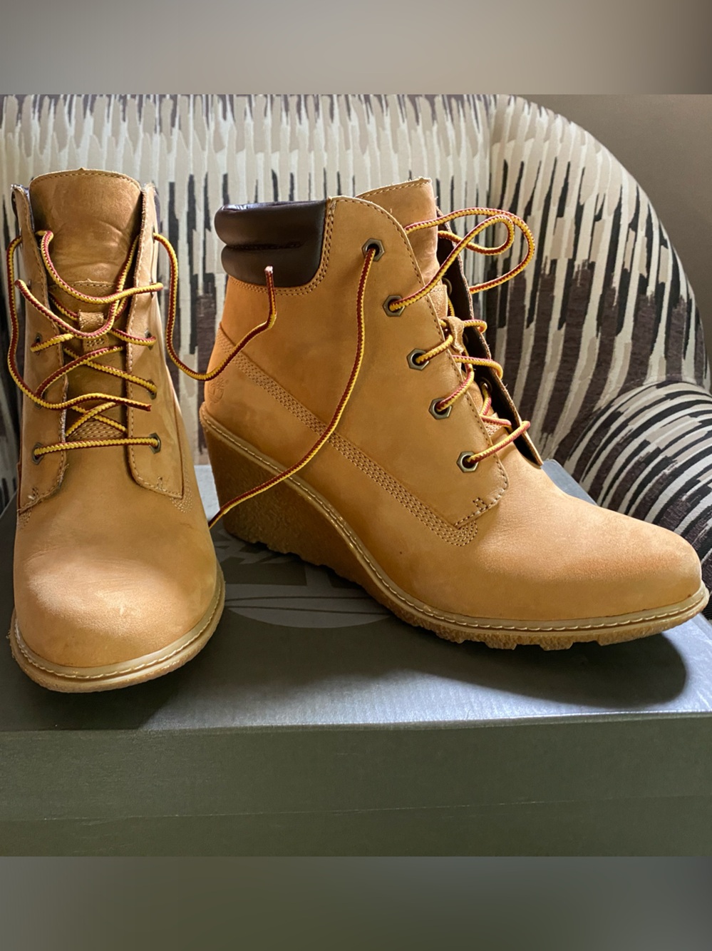 Timberland Wheat Nubuck Wedge Ankle Boots
